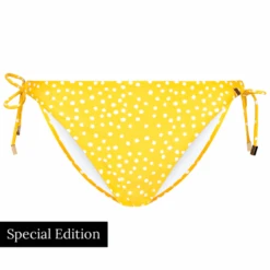 Yellow Dot Bikini Hose Mit Seitlichen Bändern